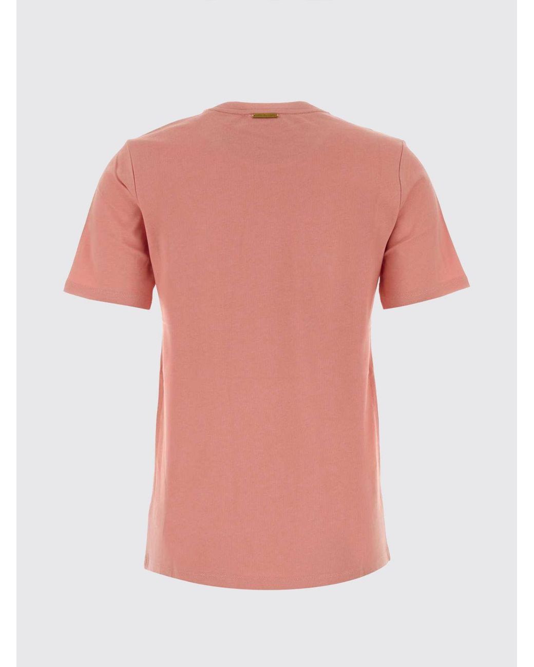 Michael Kors Pink Cotton Crewneck T-Shirt With Contrasting Front Logo