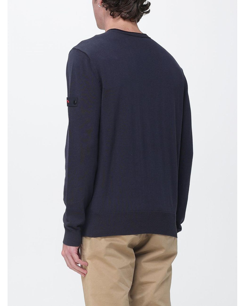 Peuterey Blue Cotton Crewneck Pullover for men