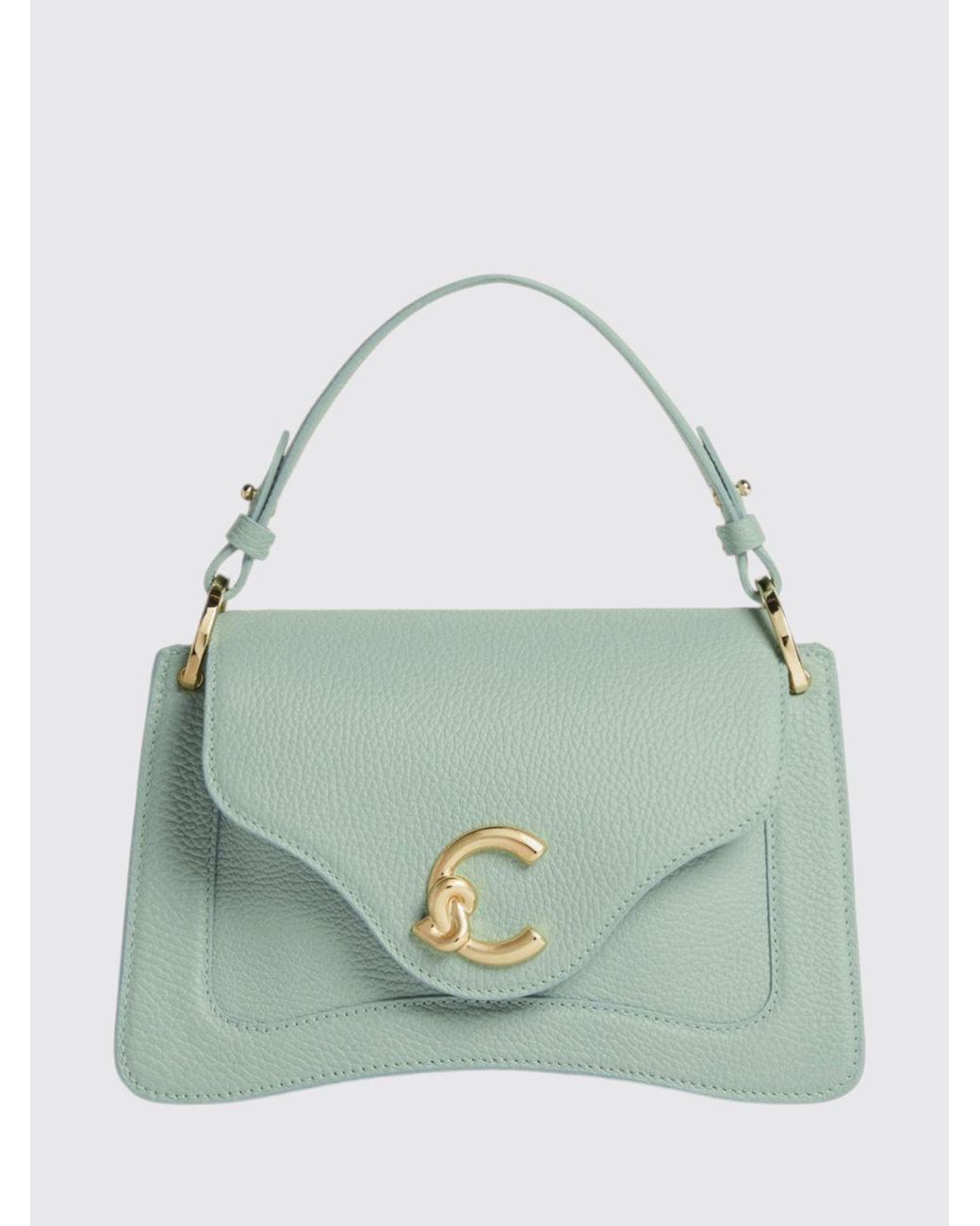 Coccinelle Green C-Me Mini Hammered Leather Bag