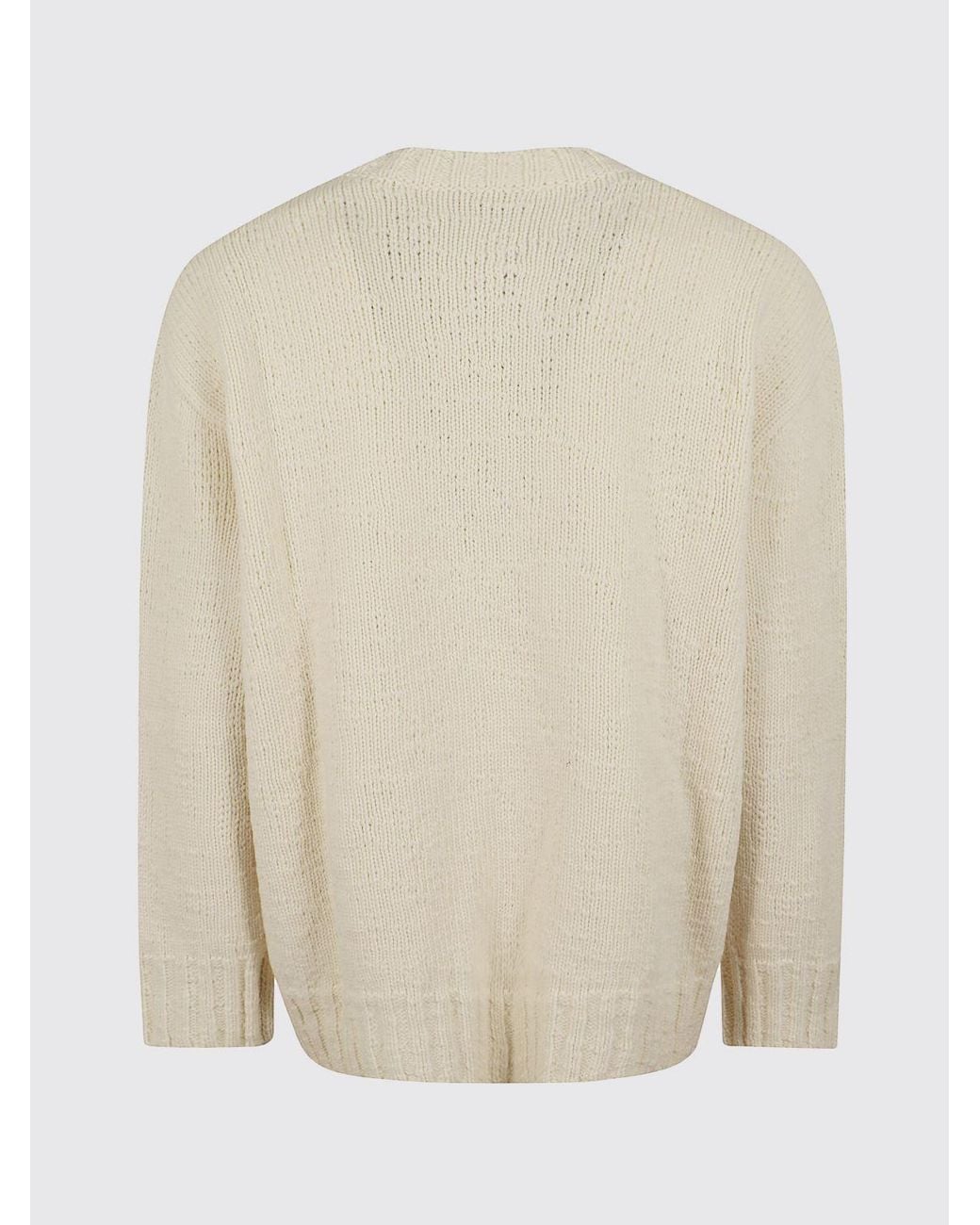 Amiri Natural Wolf Wool And Cashmere Blend Jumper With Graphic Print And Crew Neck for men