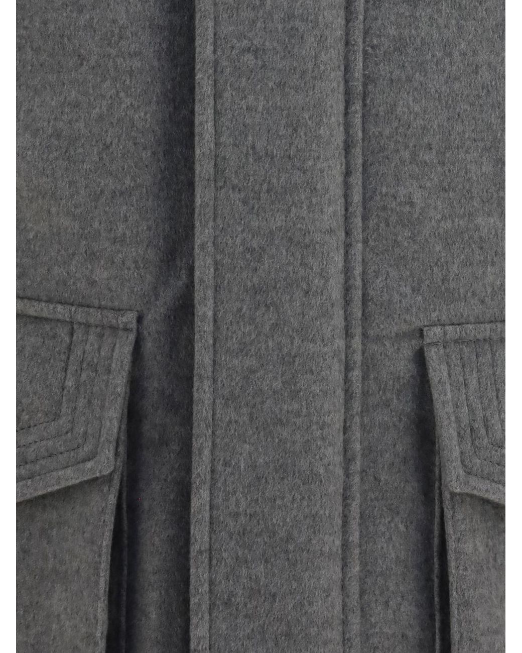Brunello Cucinelli Gray Single-Breasted Short Coat for men
