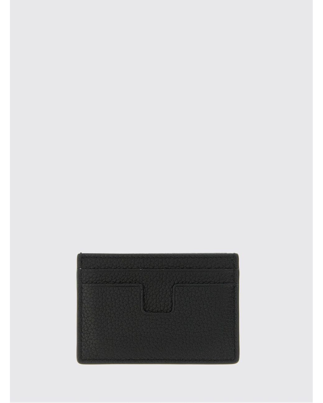Tom Ford White Hammered Leather Credit Card Holder for men