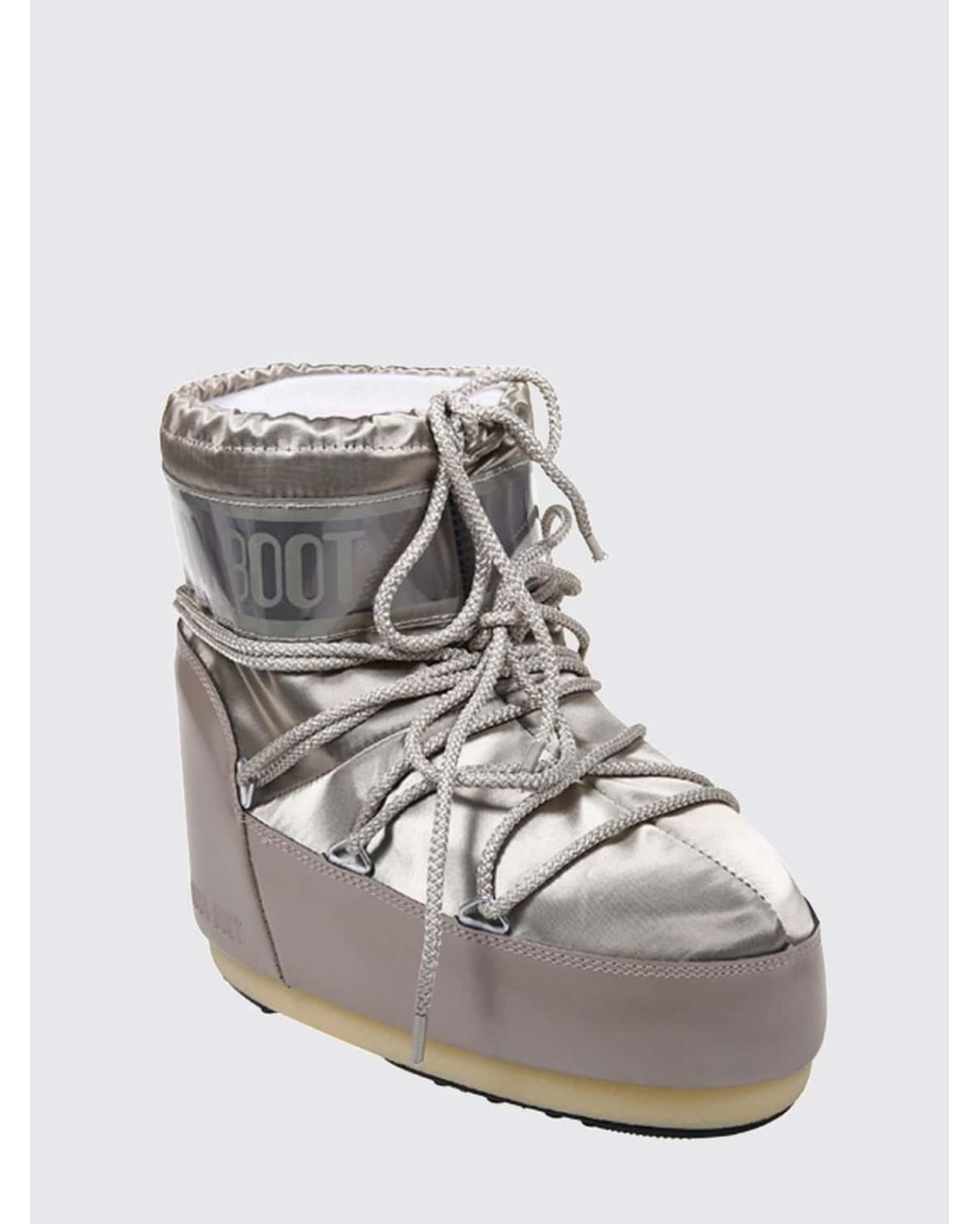 Moon Boot Gray Flat Ankle Boots