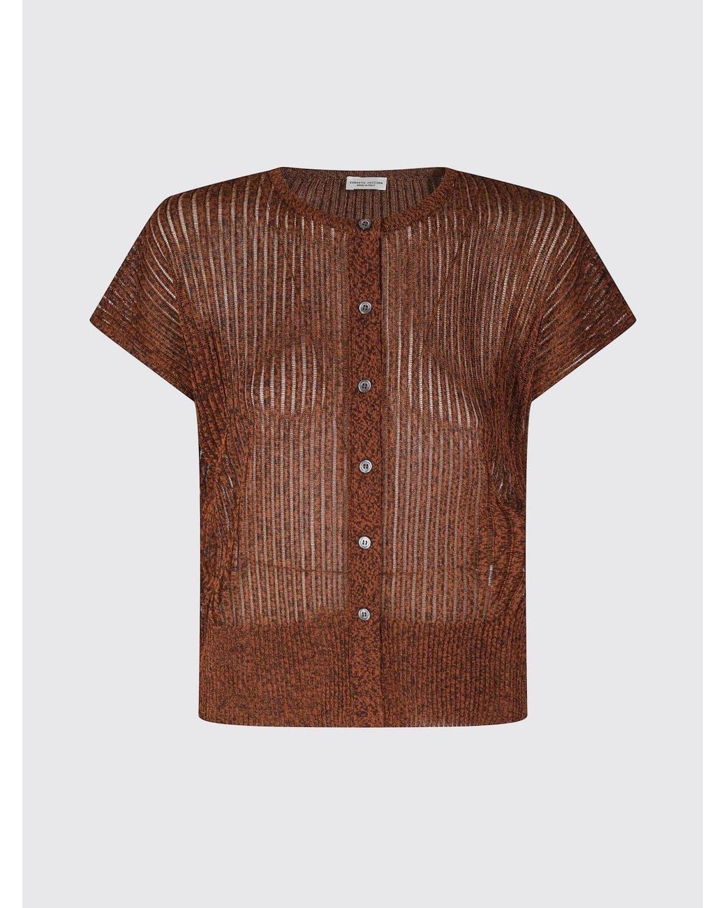 Roberto Collina Brown Viscose Cardigan