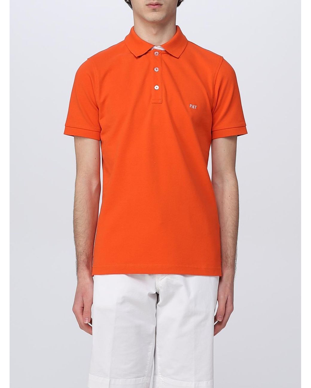 Fay Orange Polo Shirt for men