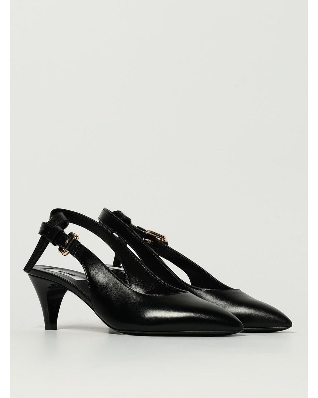 Moschino Couture Black Leather Slingback