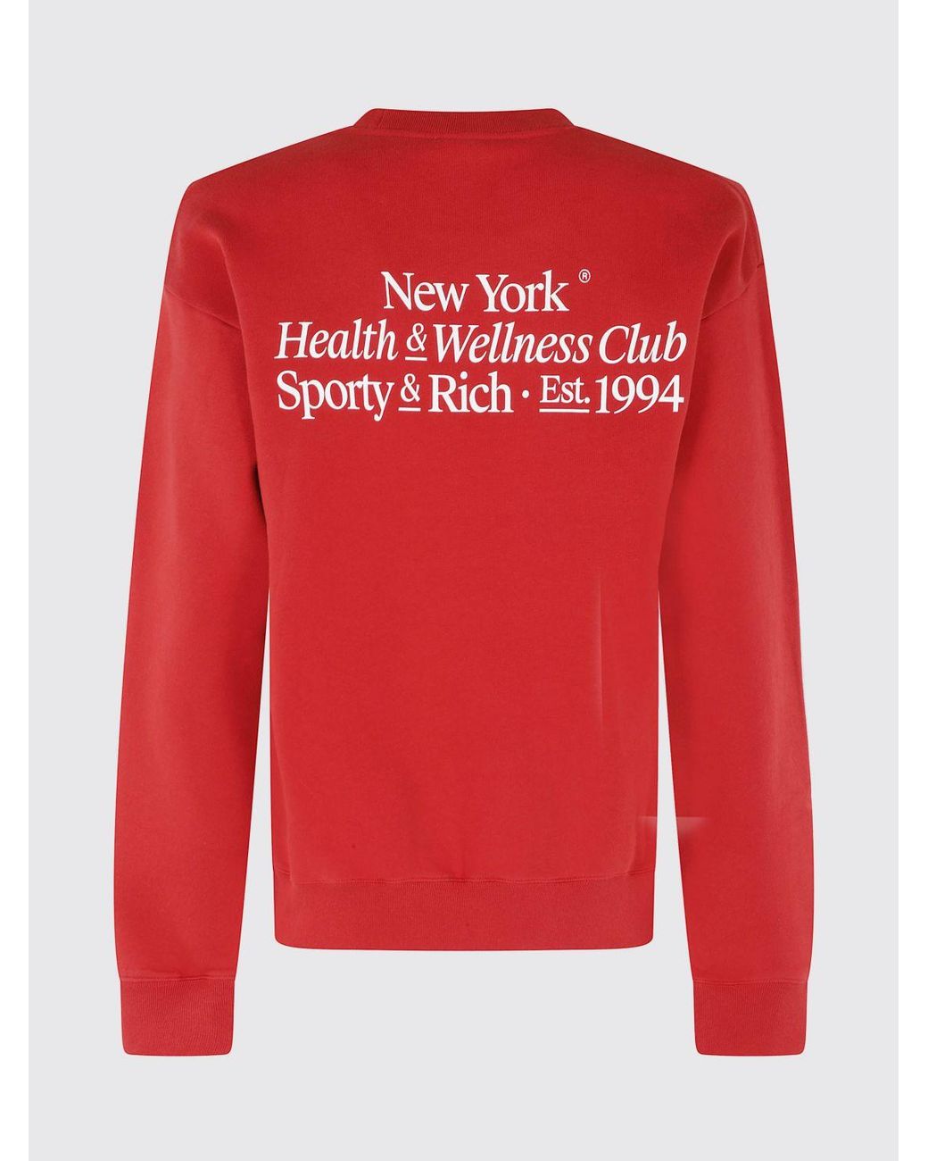Sporty & Rich Red Sporty &Amp Rich Modern Crewneck Cotton Sweatshirt With Printed Logo