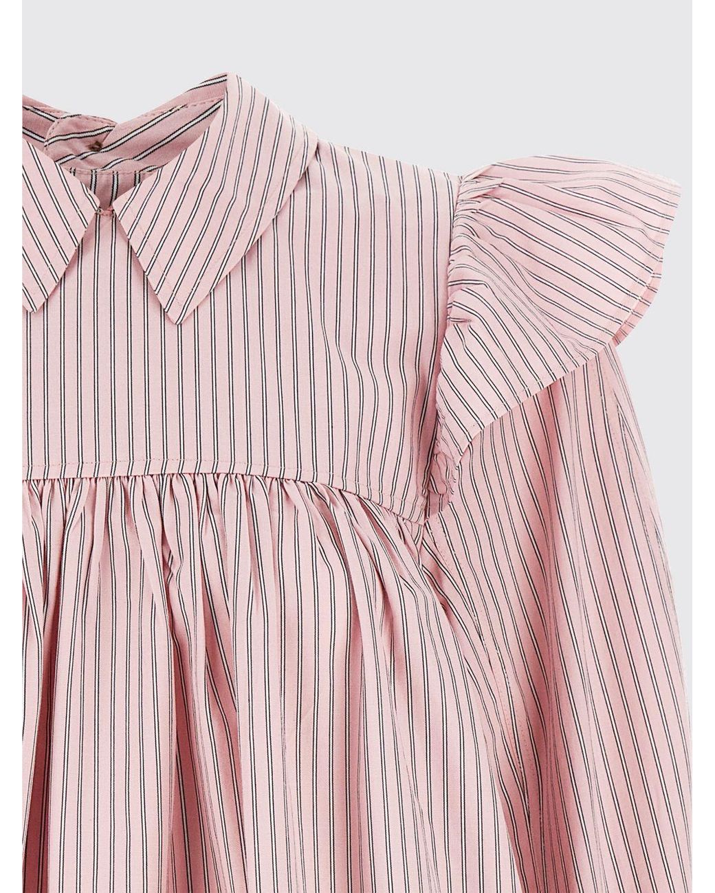 Ganni Pink Striped Organic Cotton Chemisier Dress