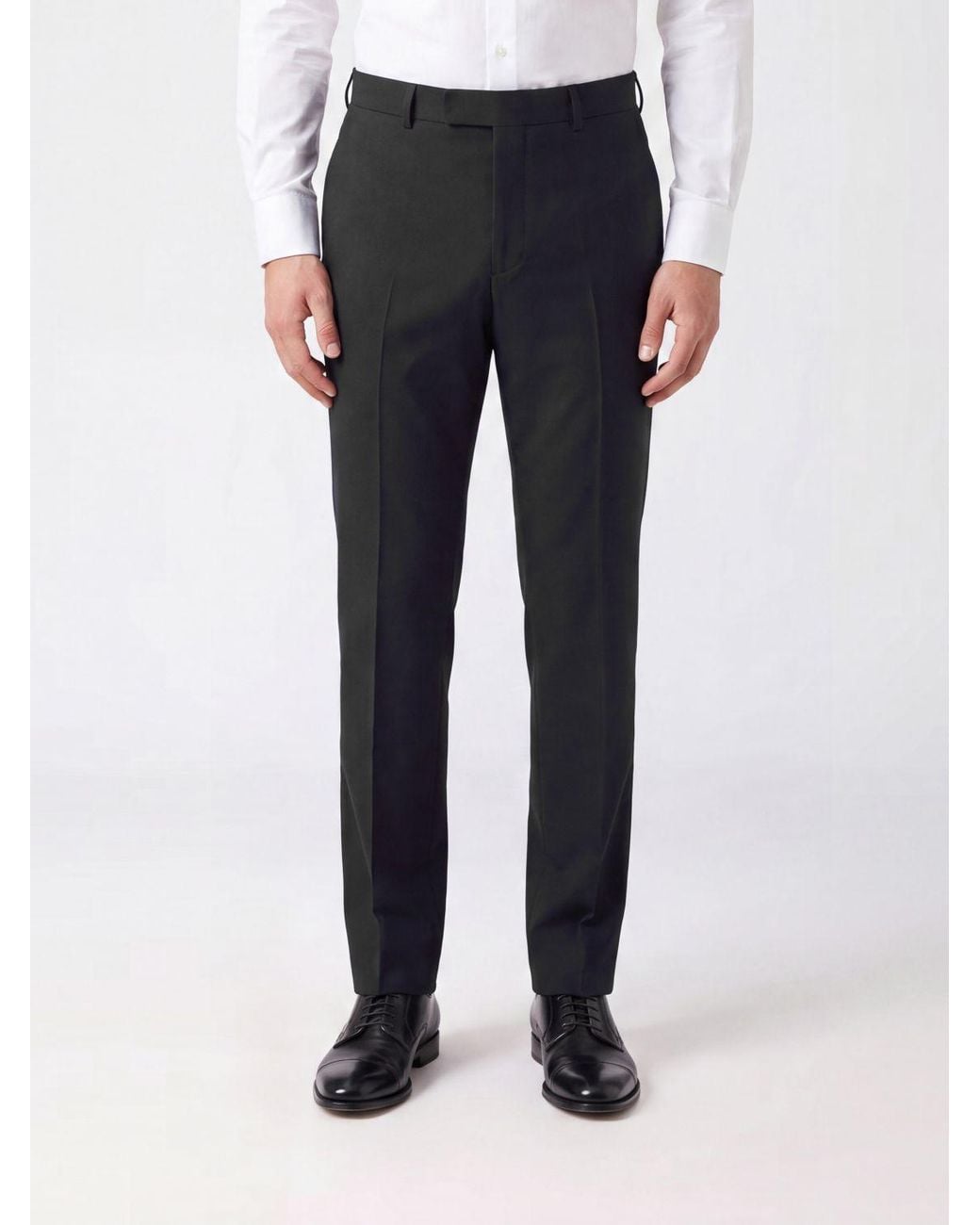 Tom Ford Blue Slim Fit Tailored Wool Trousers With Off-Center Closure for men