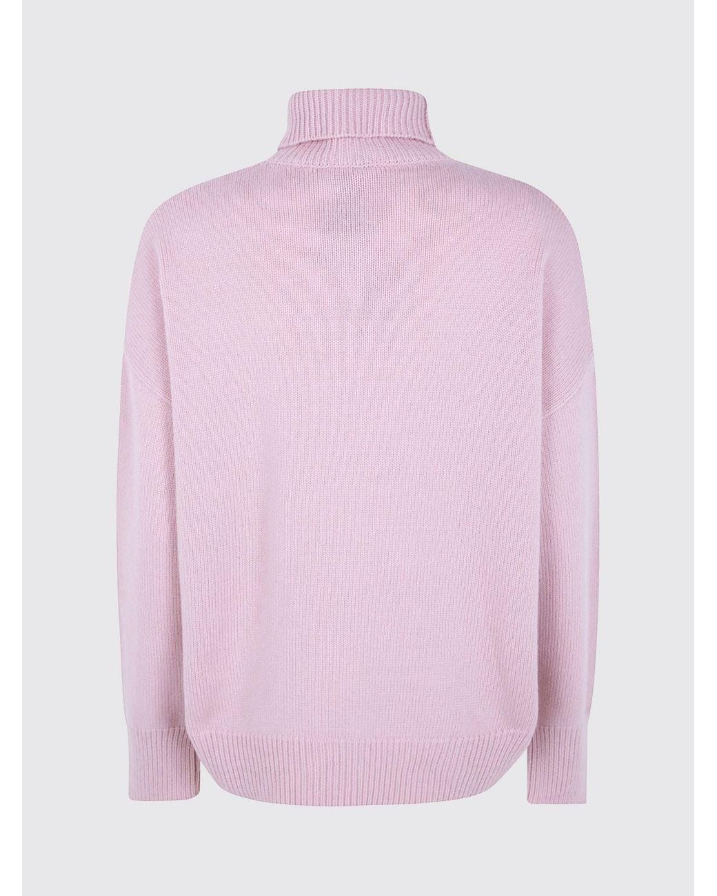 Mrz Red Dropped Shoulder Virgin Wool And Cashmere Turtleneck Jumper