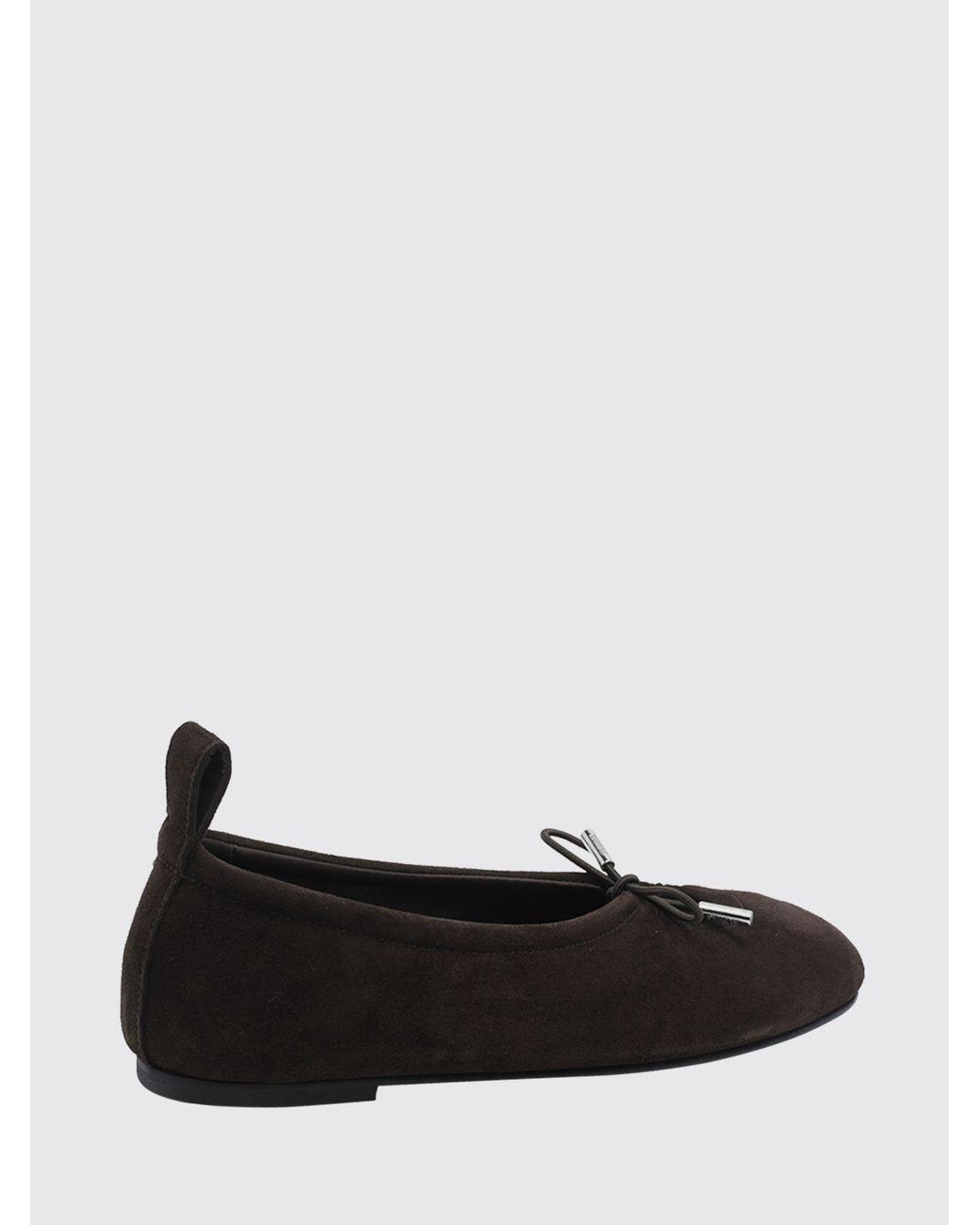 Alohas Black Rosalind Suede Ballet Flats With Bow And Round Toe