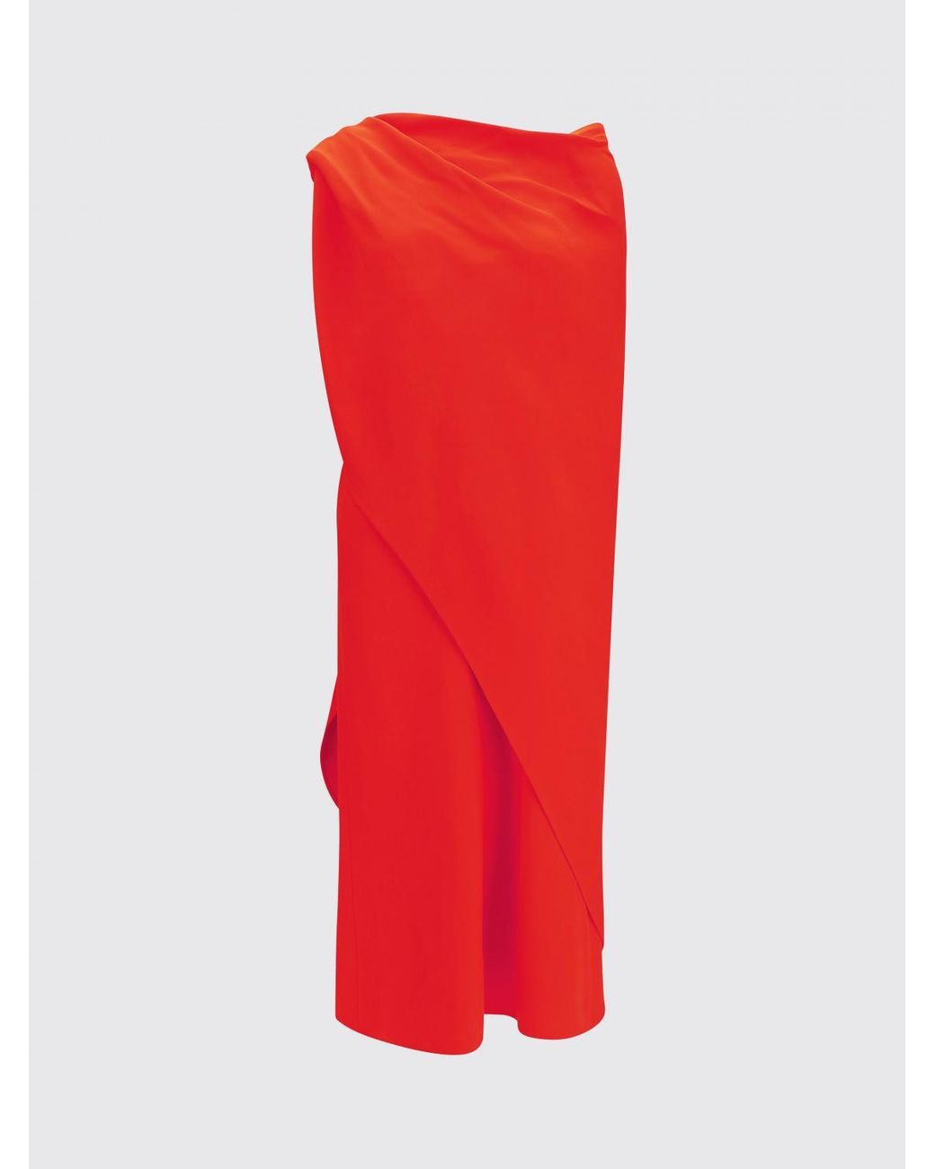 Balenciaga Red Silk Midi Dress