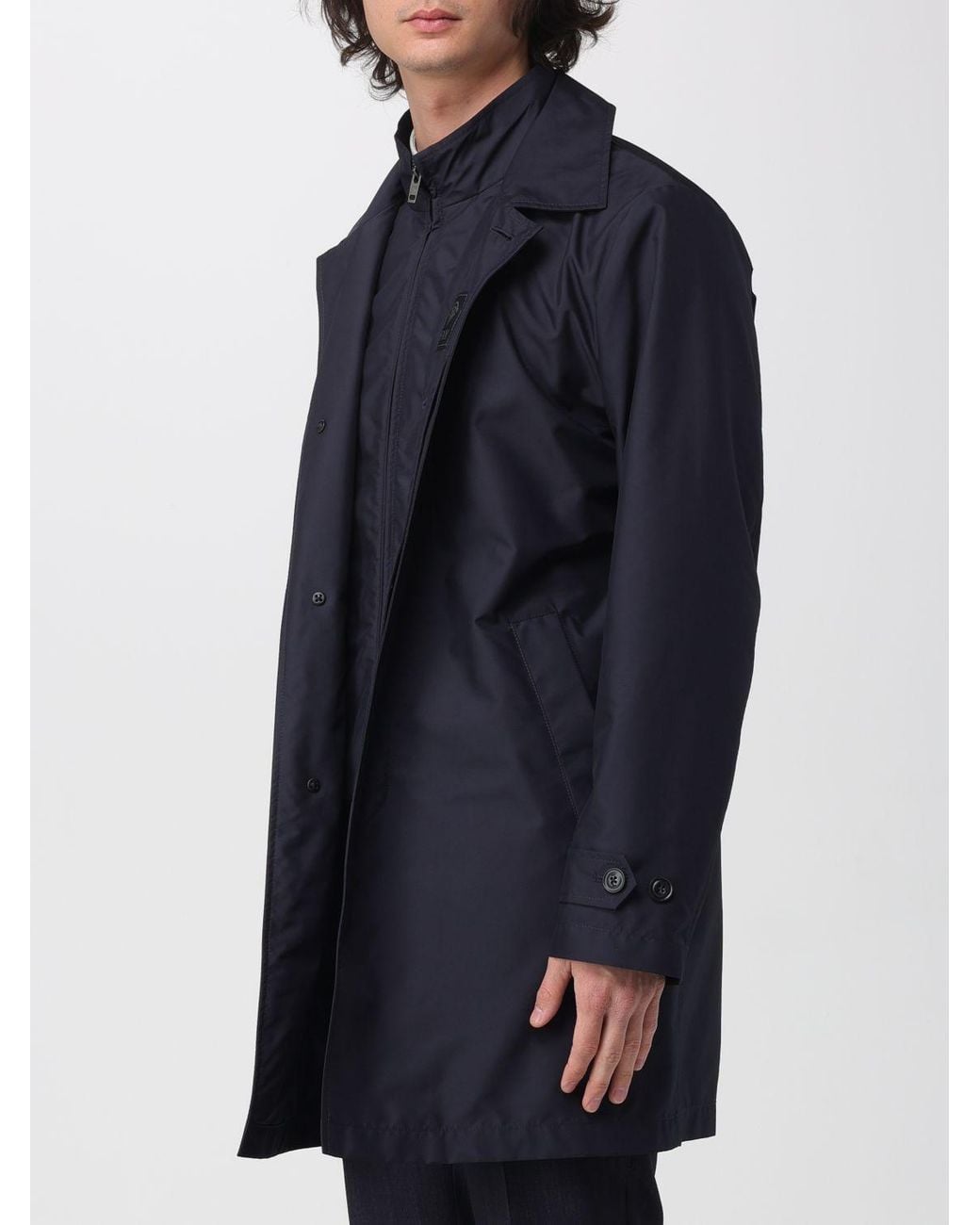 Fay Blue Morning Technical Poplin Coat for men