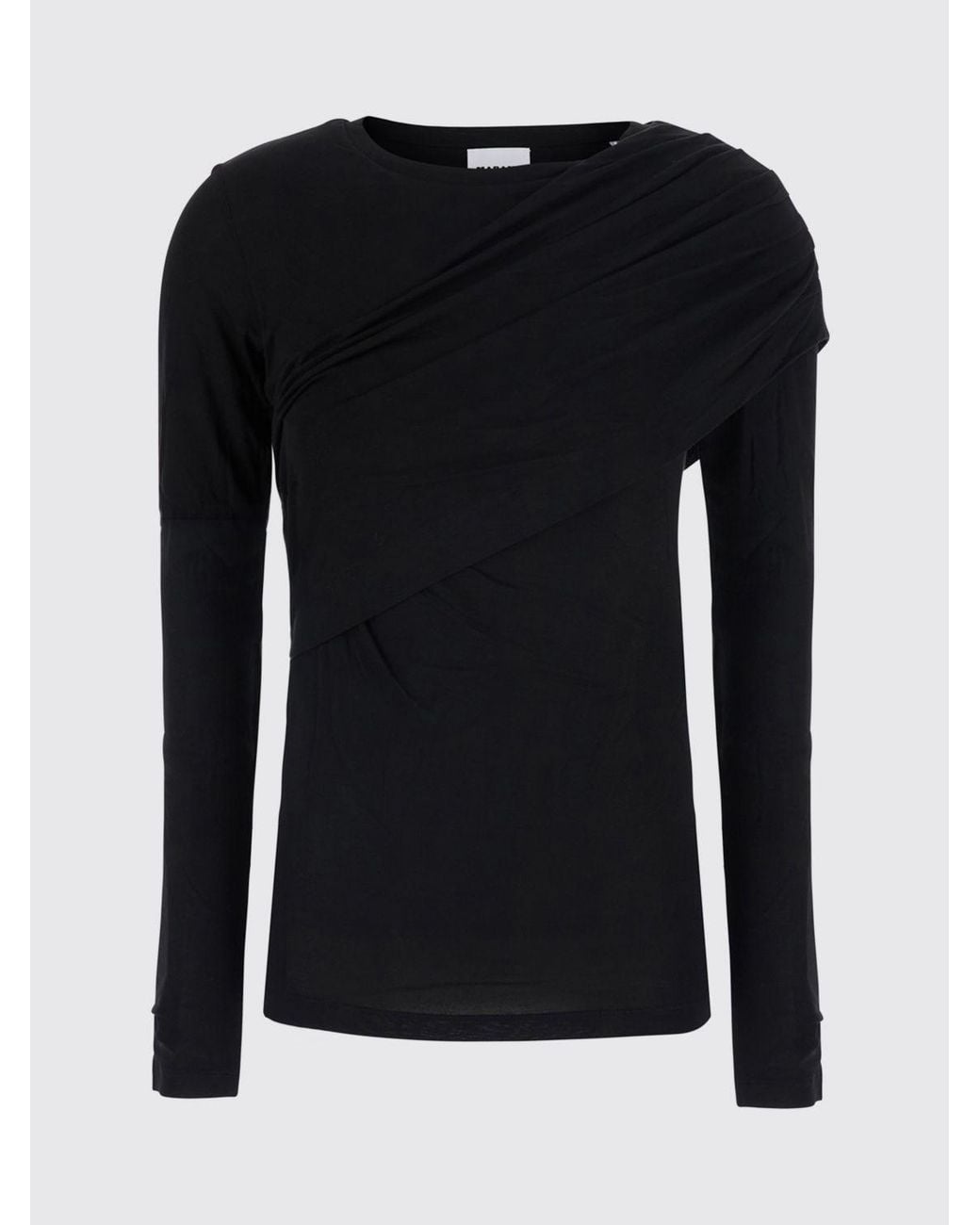 Isabel Marant Blue Draped Long-Sleeved Viscose Top