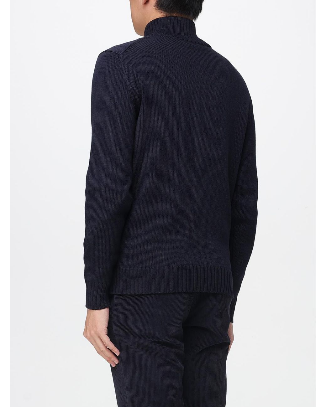 Zanone Blue Wool Turtleneck Sweater for men