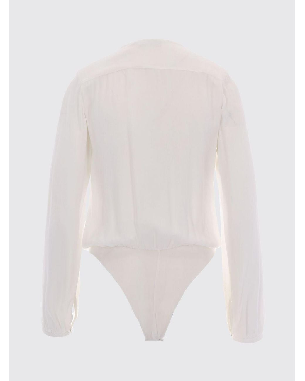 Elisabetta Franchi White Georgette Bodysuit Blouse