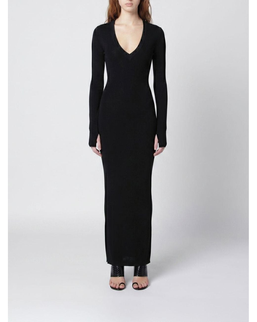 Entire studios Black Viscose Midi Dress