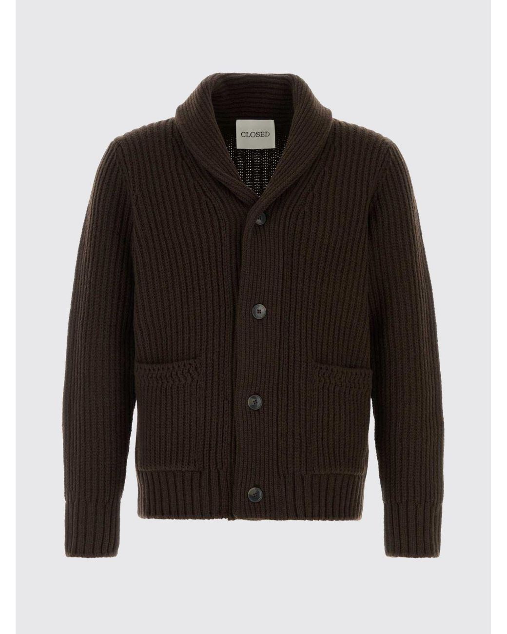 Closed Black Shawl Collar Cardigan for men