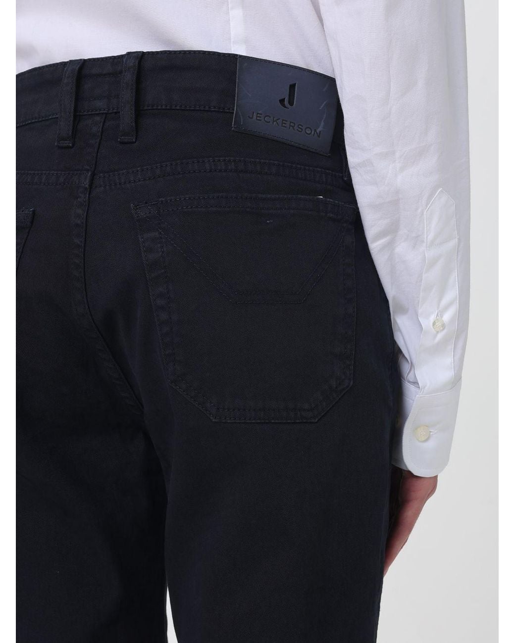 Jeckerson Blue Five-Pocket Slim Fit Trousers for men