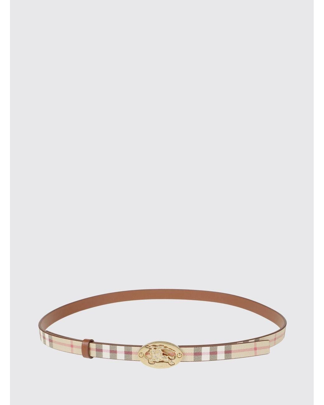 Burberry Natural Reversible Vintage Check Canvas Belt With Ekd Buckle