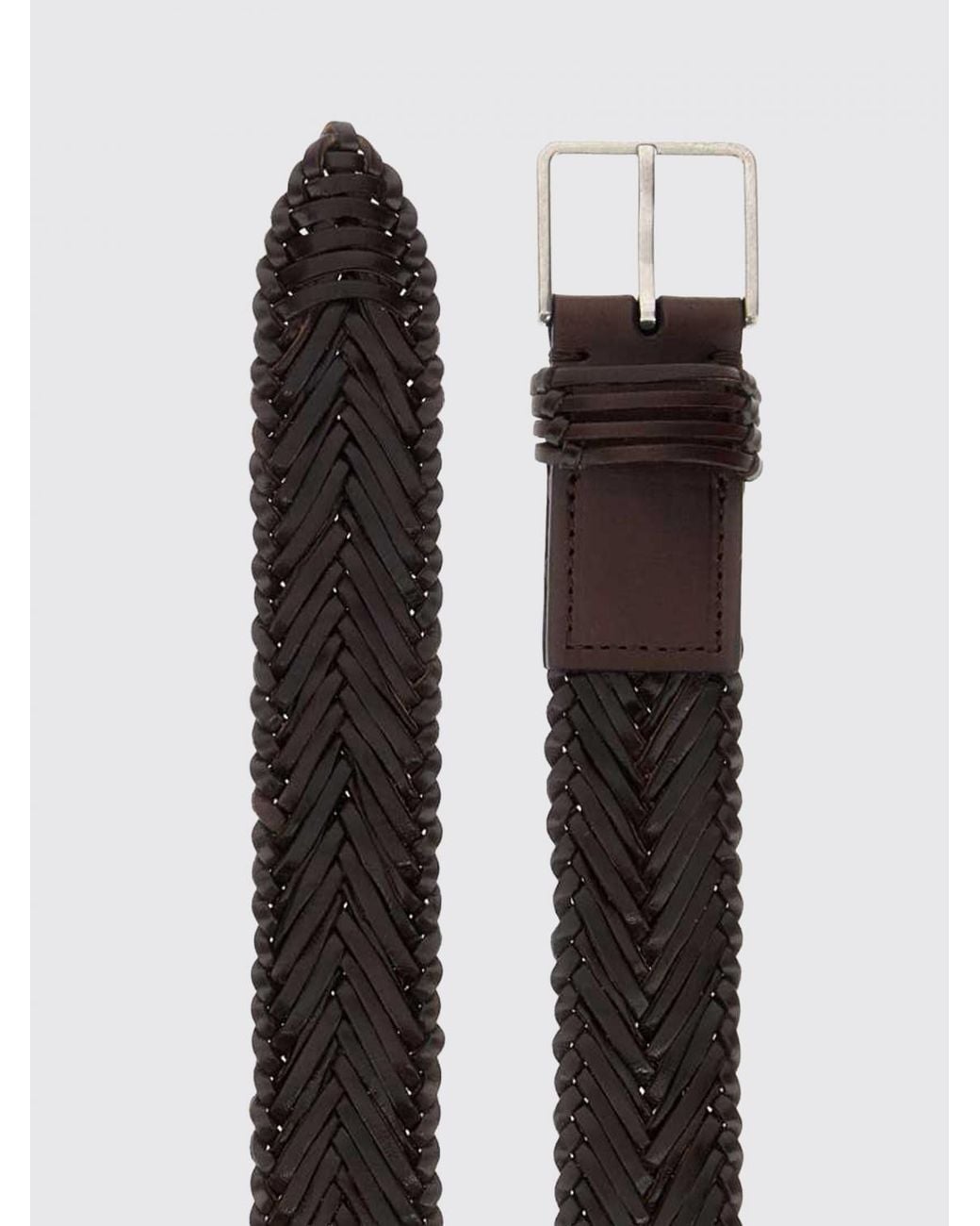 The Row White Braided Leather Belt With Pin Buckle for men