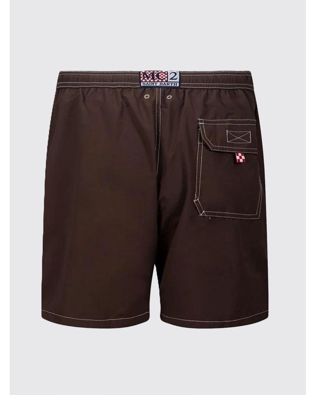 Mc2 Saint Barth Natural Checked Swimsuit for men