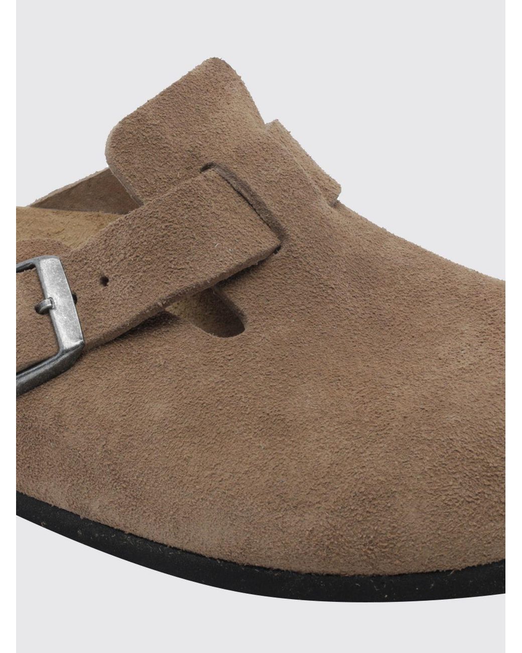 Birkenstock Brown Boston Suede Mules With Cork Footbed