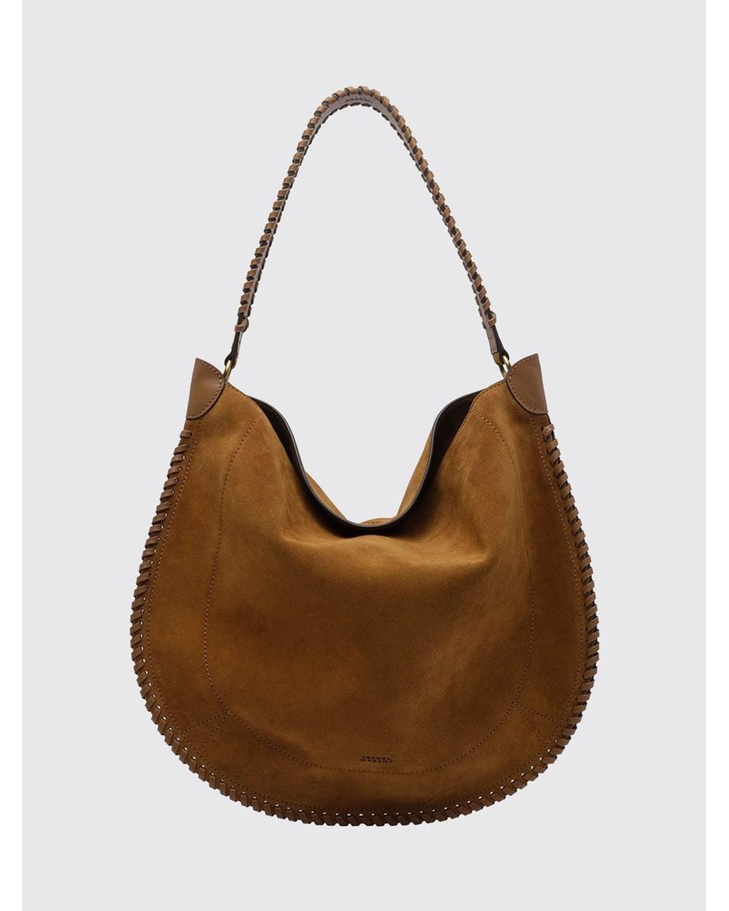 Isabel Marant Brown Large Oskan Suede Hobo Bag With Studs