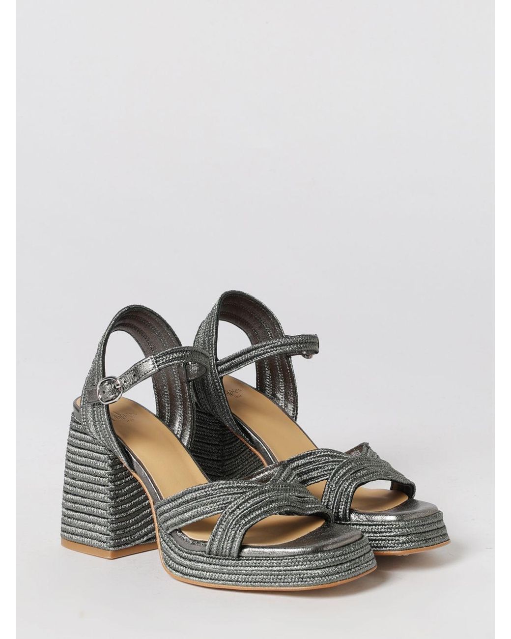 Castaner White Woven Jute Sandals