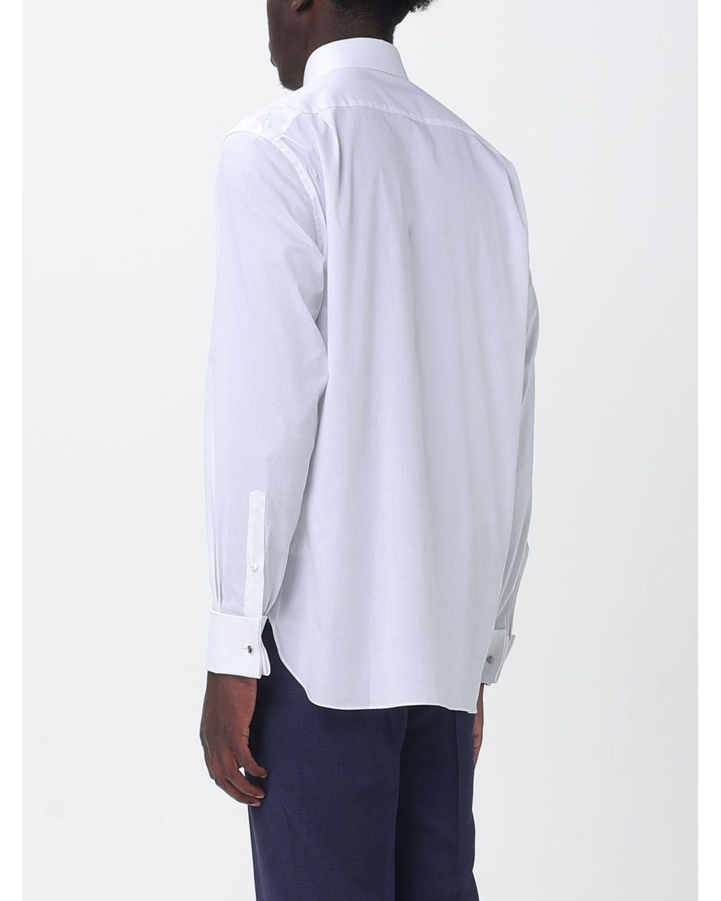Zegna White Stretch Poplin Classic Shirt for men