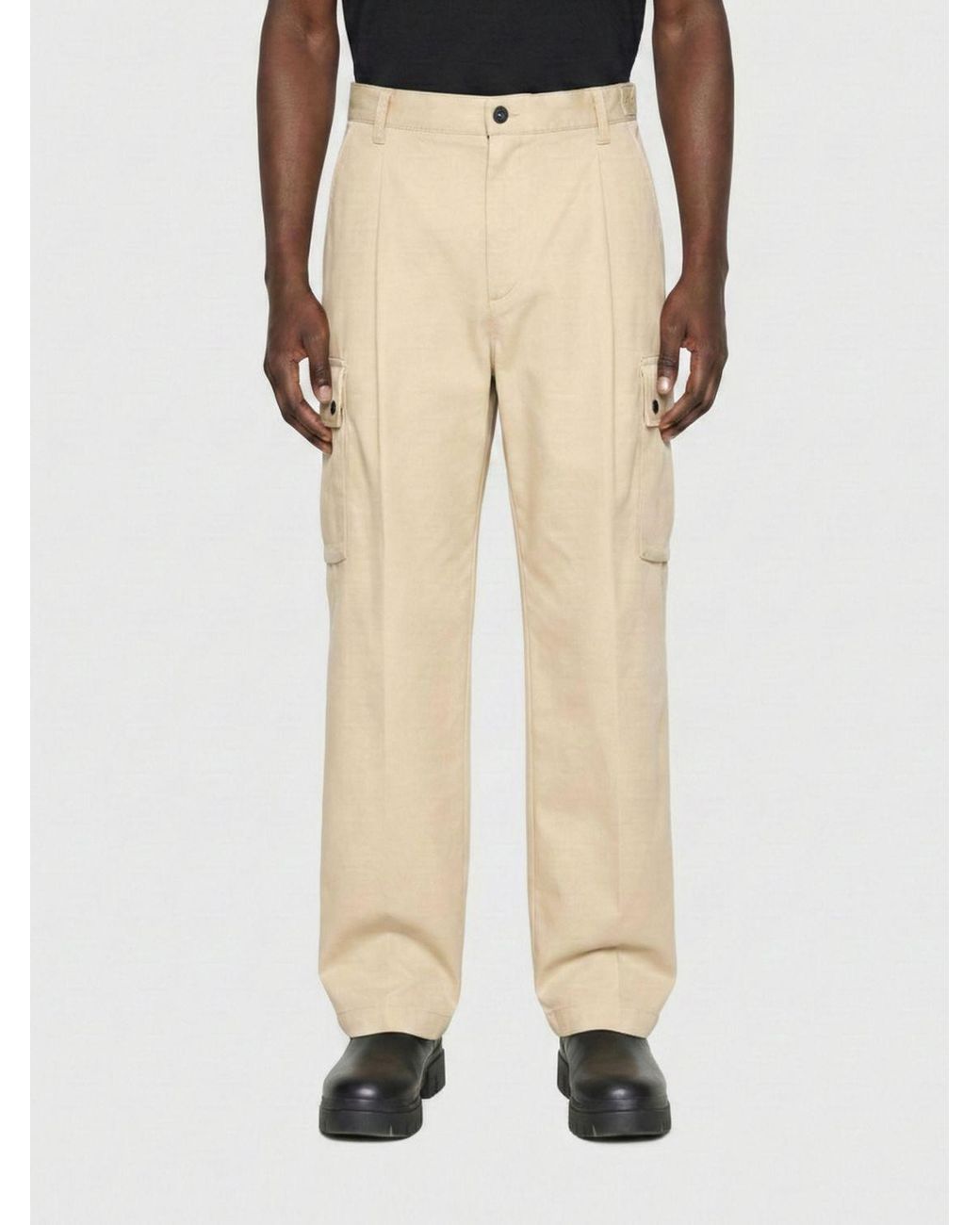 HUGO Natural Cotton Cargo Pants for men