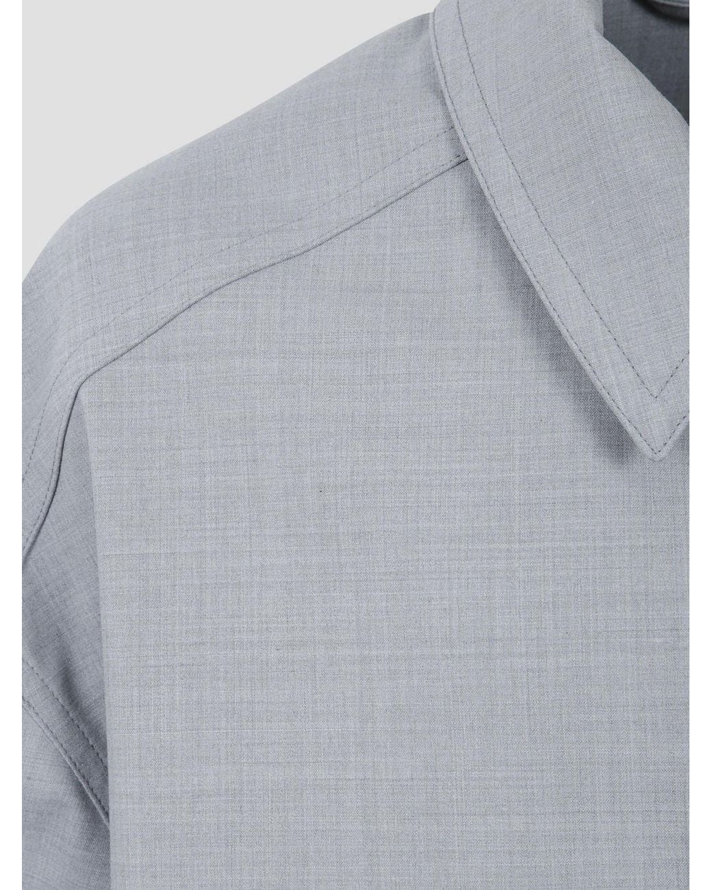 Dries Van Noten Gray Single-Breasted Wool-Blend Coat With Concealed Buttoning for men