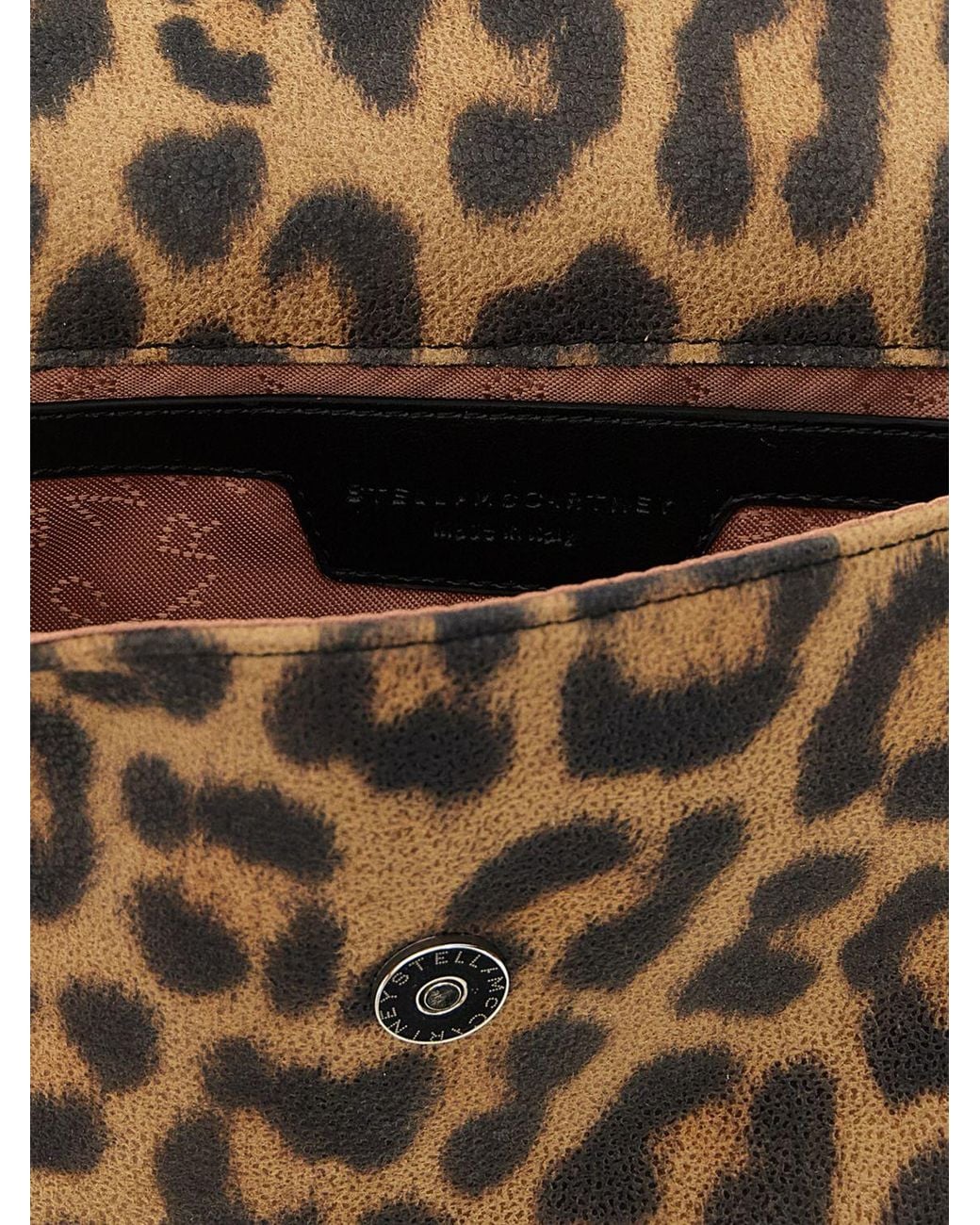 Stella McCartney Gray Falabella Animalier Faux Leather Wallet On Chain