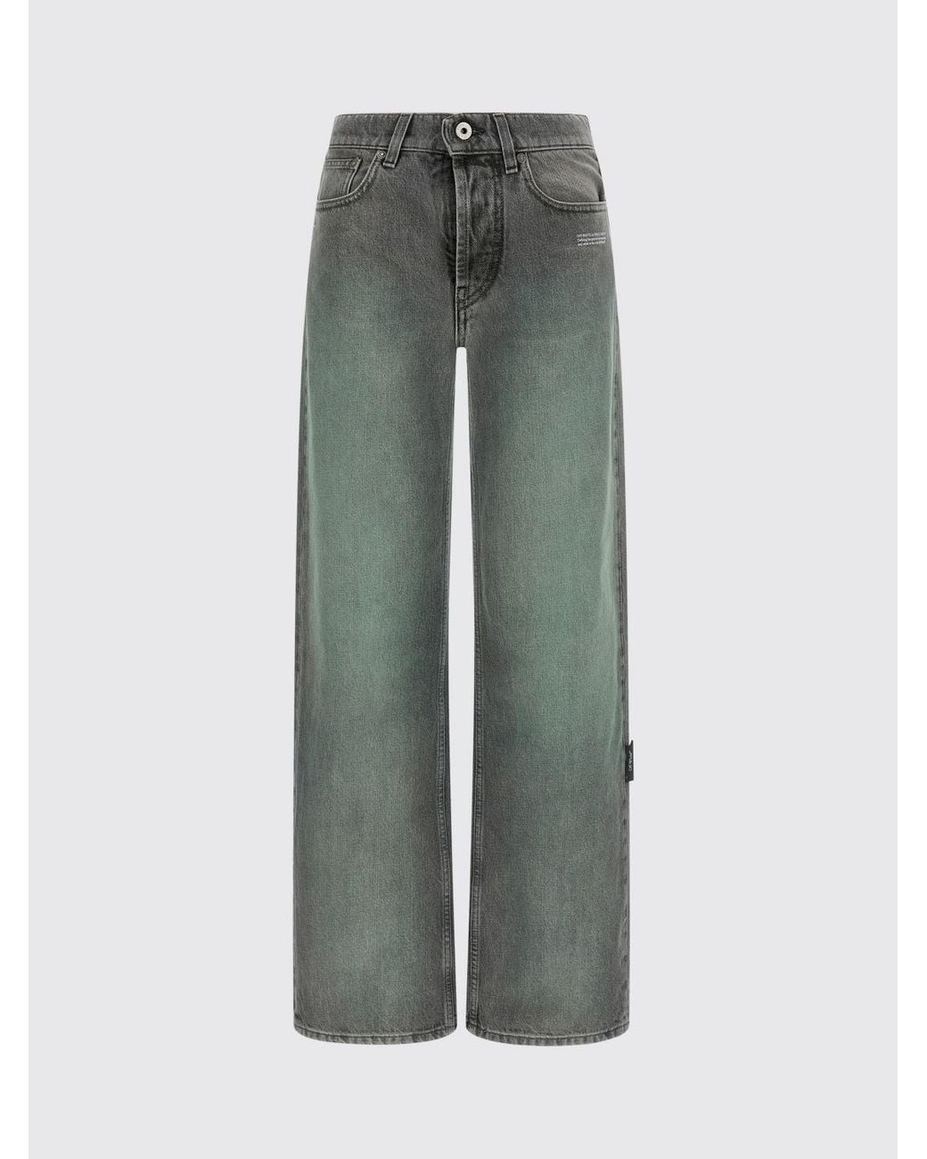 Off-White c/o Virgil Abloh Green Straight Cotton Denim Jeans