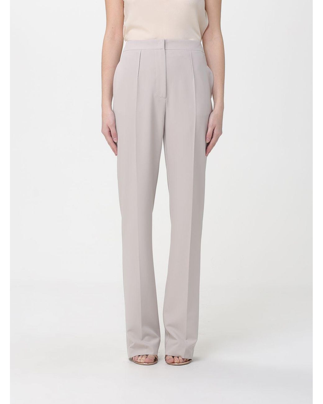Patrizia Pepe Pink Crêpe Slim Fit Trousers