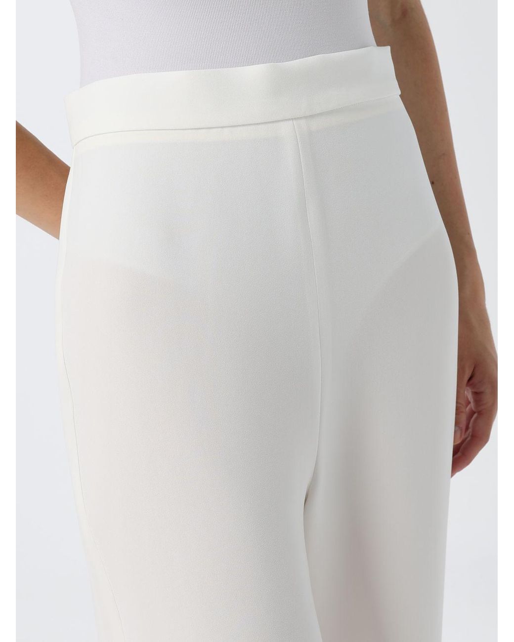 Max Mara White High-Waisted Wide-Leg Criªpe Palazzo Trousers