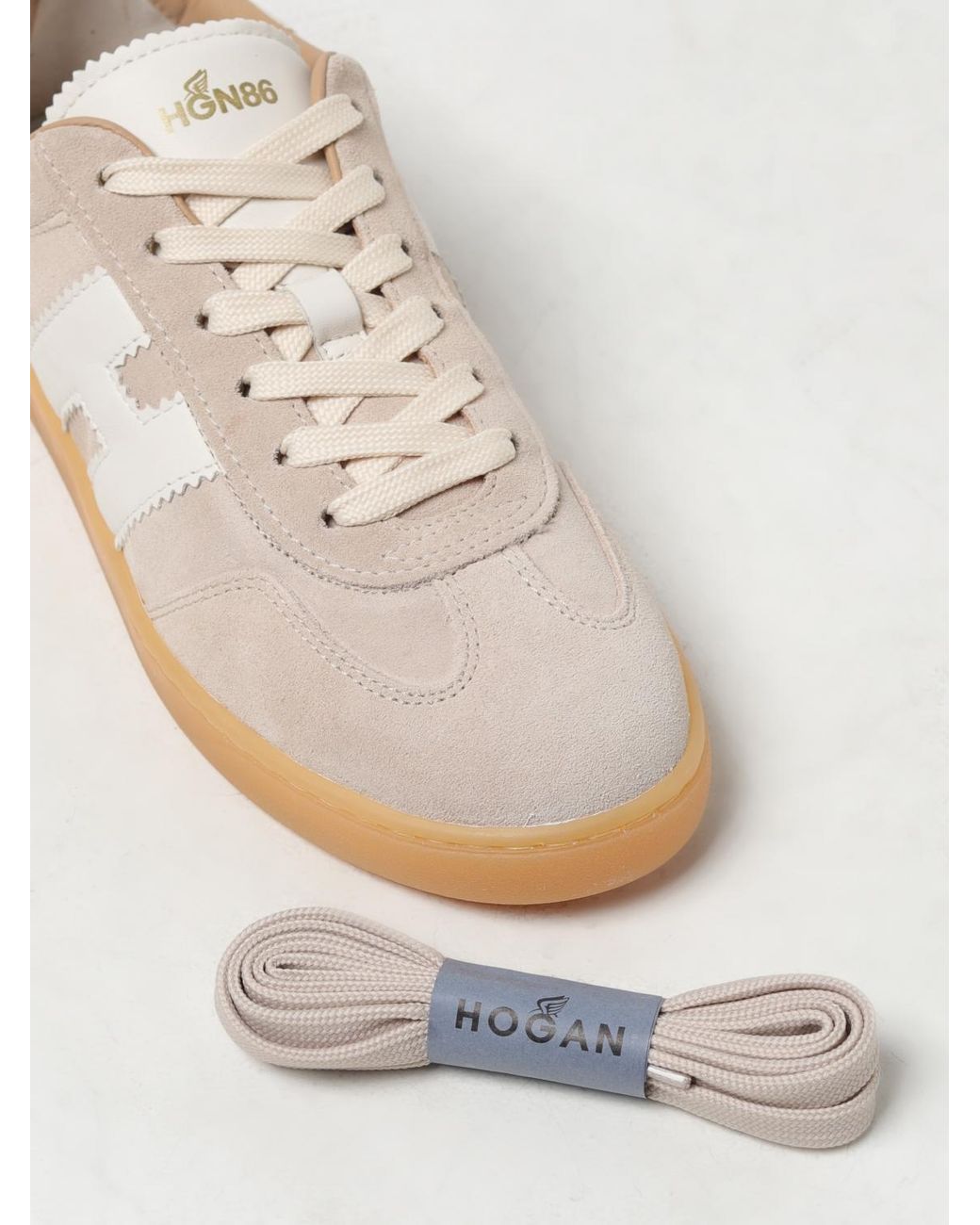 Hogan White Suede Leather Sneakers