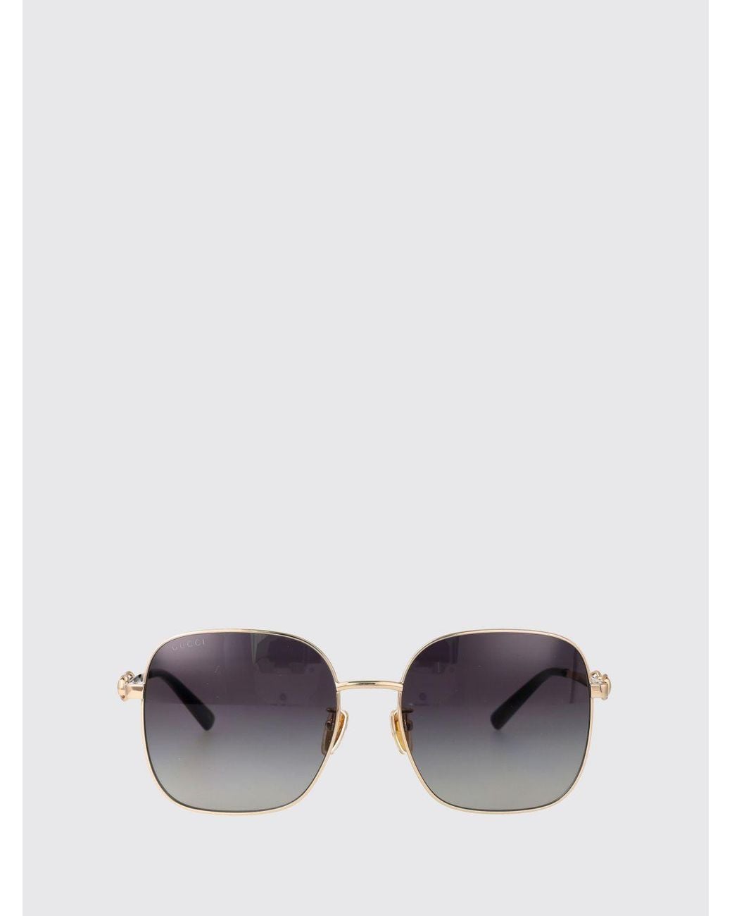 Gucci White Cat-Eye Metal Sunglasses With Horsebit Detail On The Temples