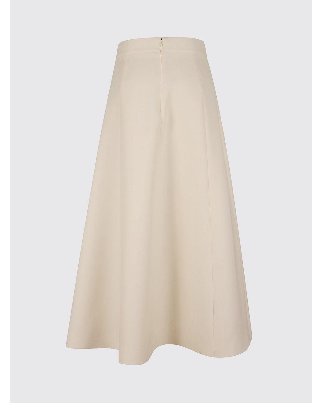 Valentino Garavani Natural High-Waisted Flared Midi Skirt