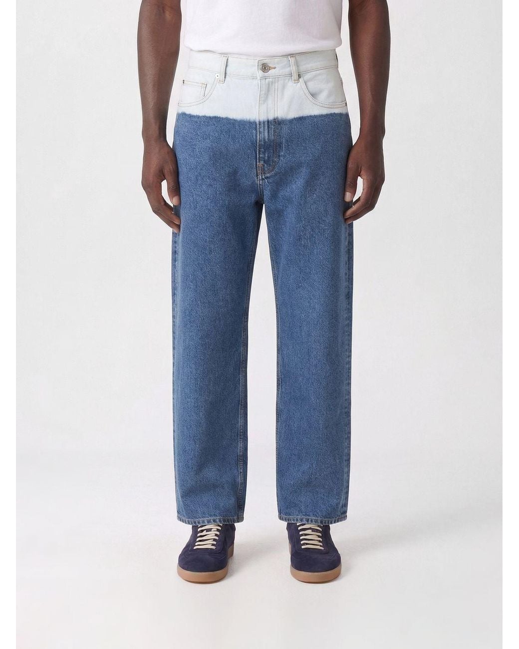 Marni Blue Wide Leg Cotton Jeans for men