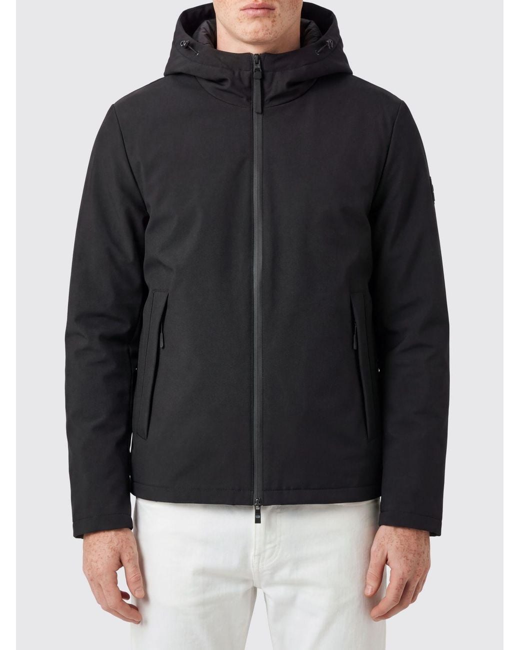 People Of Shibuya Black Padded Hooded Windbreaker Jacket With Zip Pockets for men