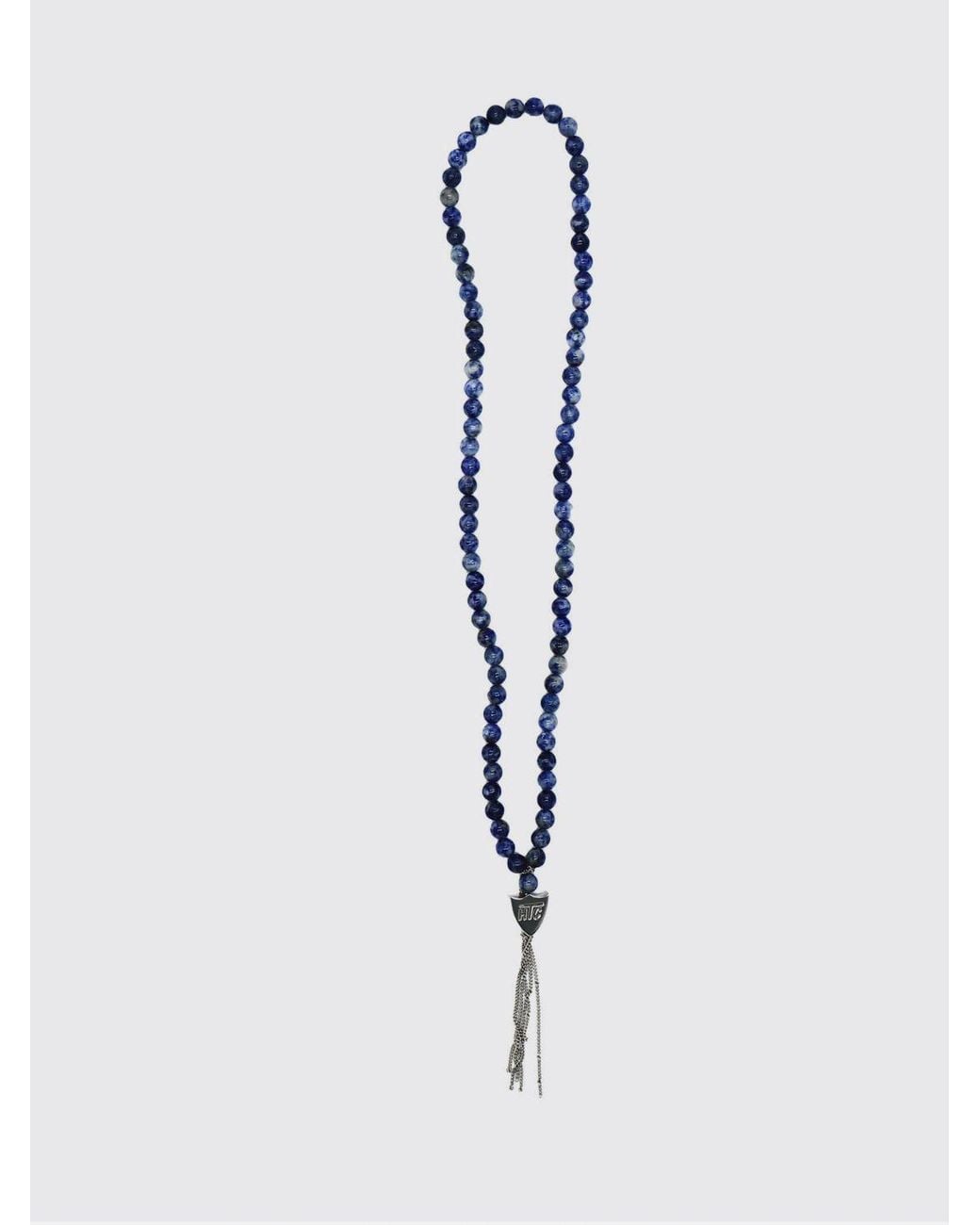 HTC White Metal Necklace With Colourful Stones And Crystals for men