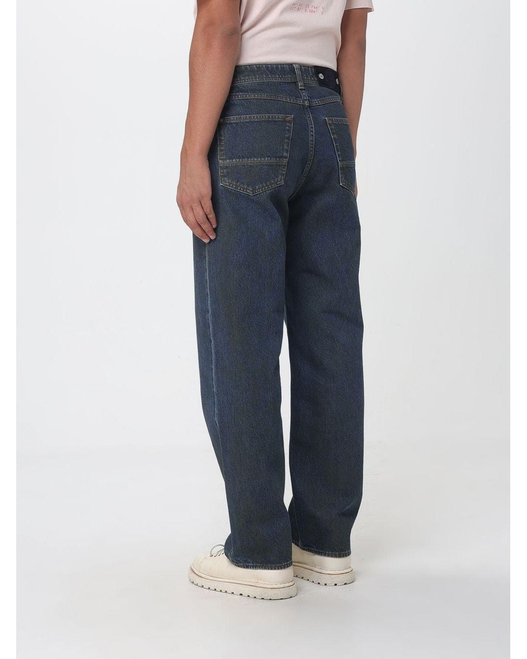Stone Island Blue Mid-Rise Wide Leg Jeans for men