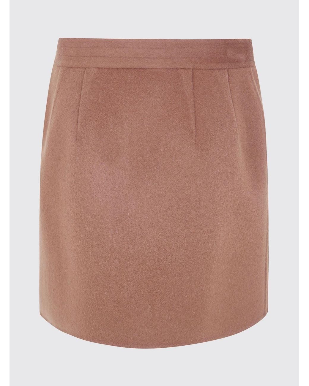 Semicouture Pink High-Waisted Wool Wrap Miniskirt