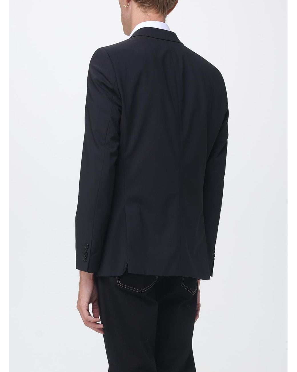 Karl Lagerfeld Blue Single-Breasted Virgin Wool Blazer With Classic Lapels for men