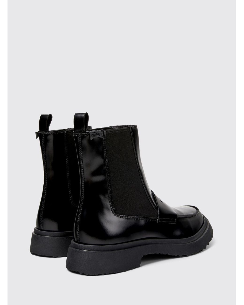 Camper Black Walden Brushed Leather Ankle Boots for men