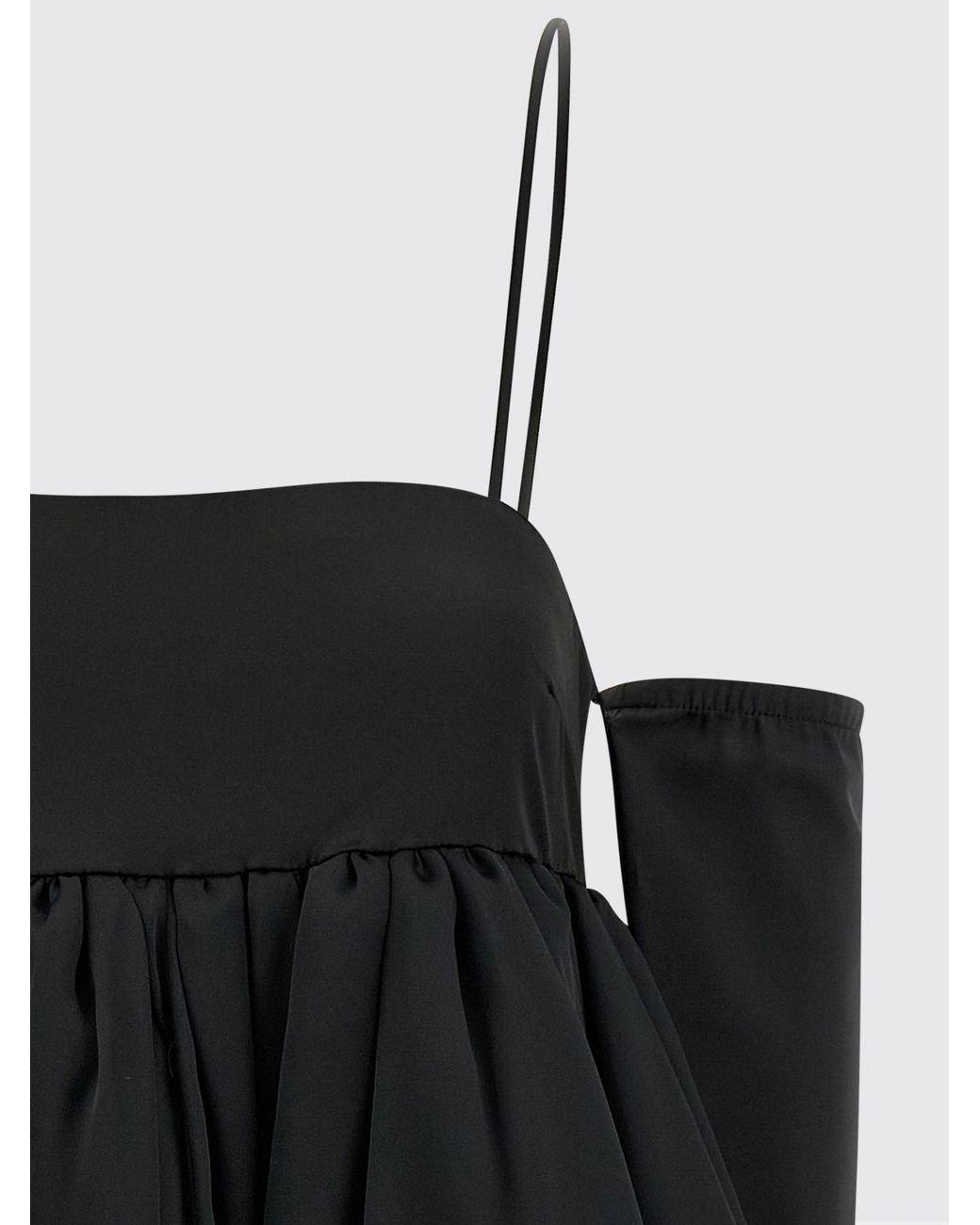 ROTATE BIRGER CHRISTENSEN Black Balloon Polyester Dress