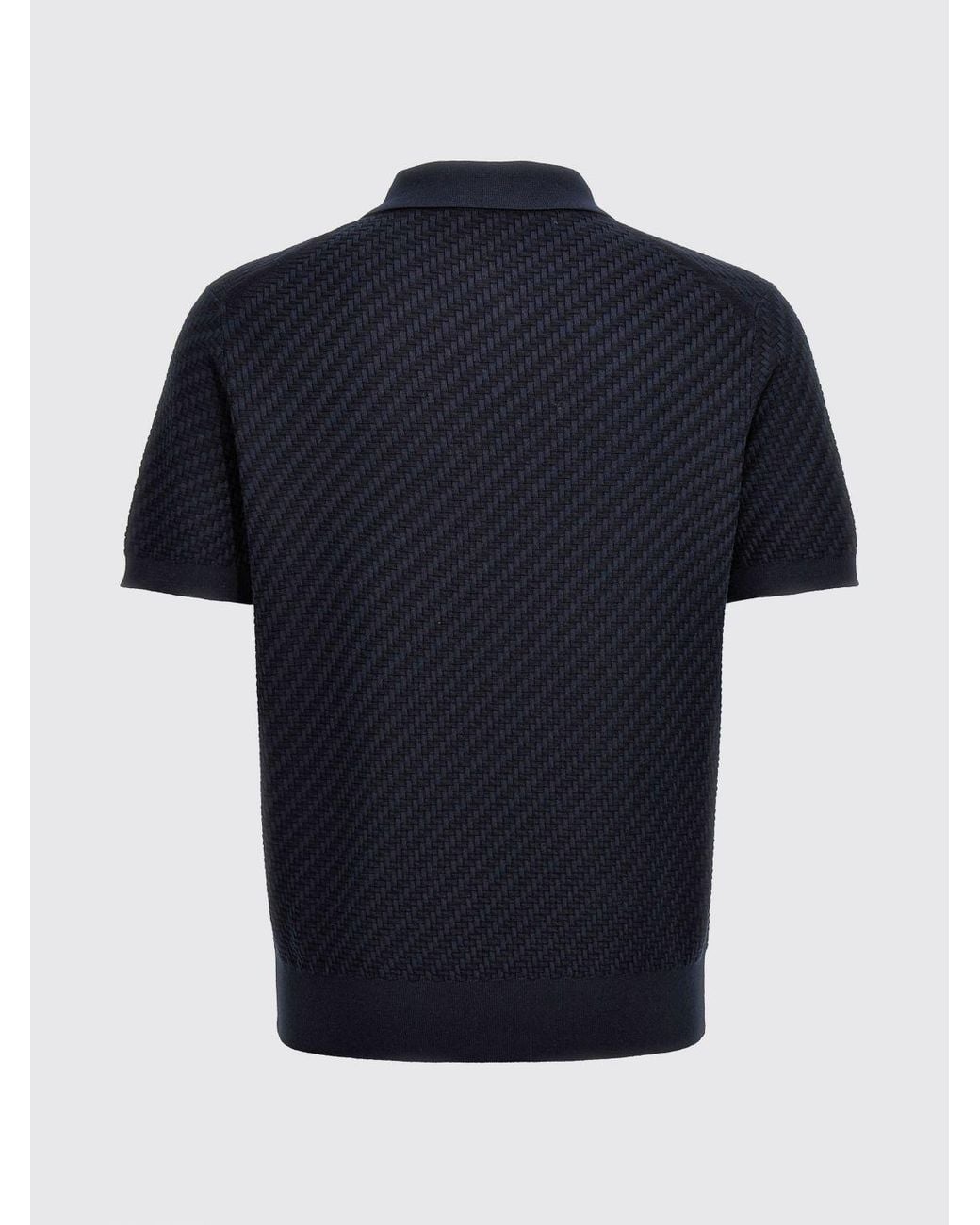 Brioni Blue Slim Fit Knit Polo Shirt for men