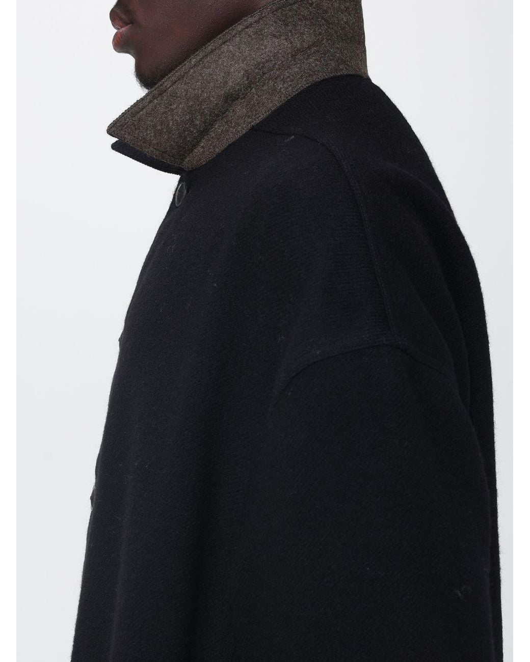 Rick Owens Black Single-Breasted Long Coat for men