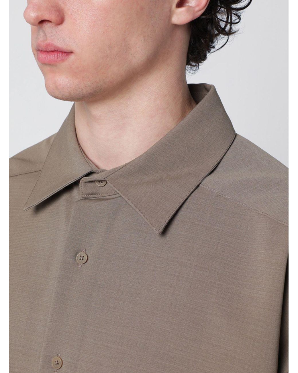 Entire studios Brown Wool Blend Casual Shirt for men